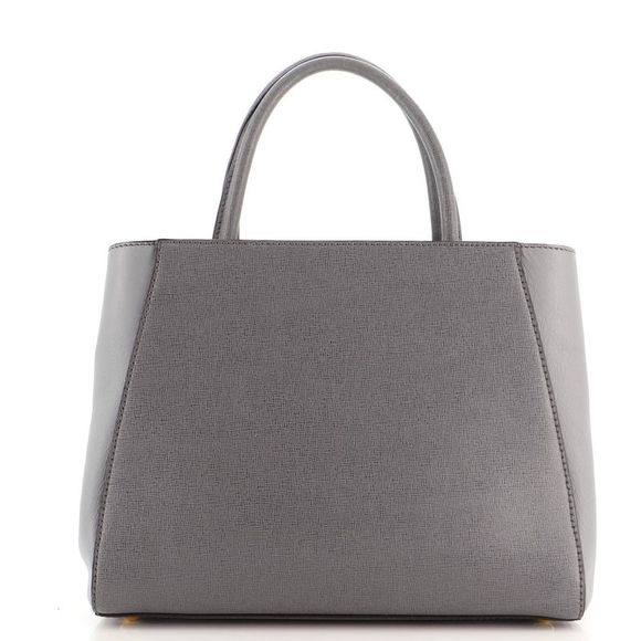 Fendi 2Jours Bag Leather Petite Gray - Picture 3 of 8